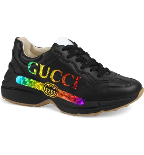 gucci sneaker rainbow|gucci rhyton sneakers price.